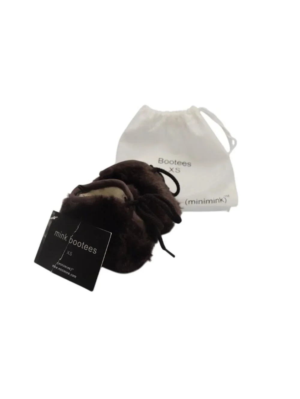Minimink Faux Fur Baby Booties Chocolate Brown 3 months